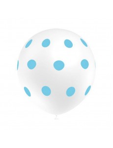 Balão Branco Bolinhas Azul
